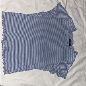 baby blue and white lettuce top from brandy
